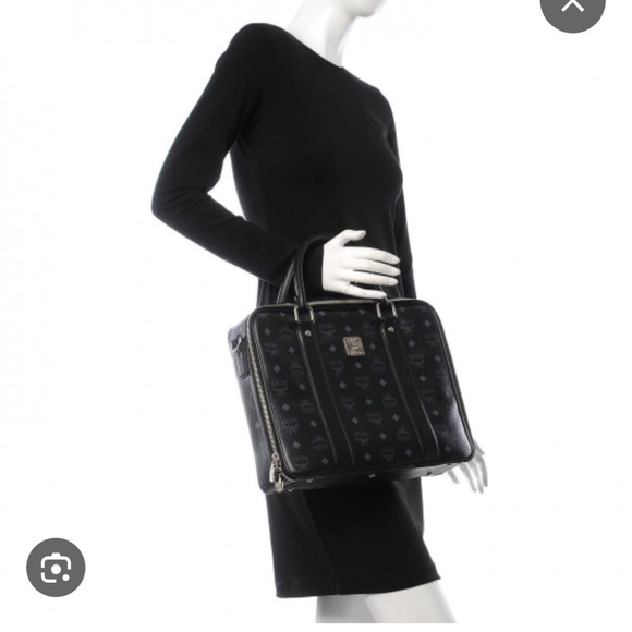 Authentic MCM Visetos Briefcase/Laptop Bag Black - Picture 3 of 15